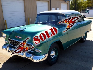 Left front of a 1955 Chevrolet 150